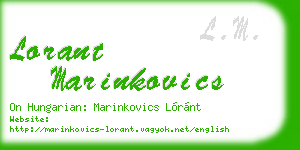 lorant marinkovics business card