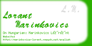 lorant marinkovics business card